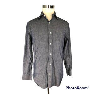 Bonobos Mens Italian Shirting Standard Fit Button-Down Shirt Size 15/33 Dark Blu